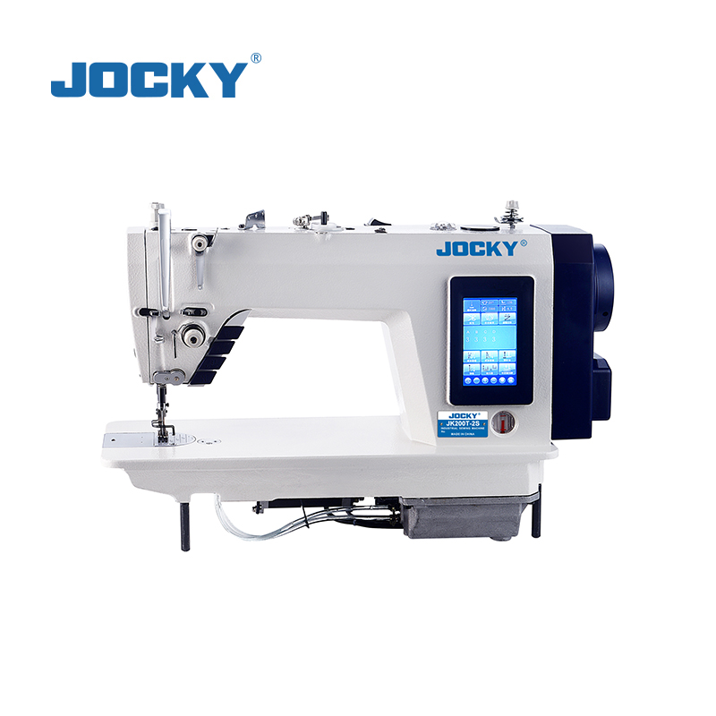 Máquina de coser de pespunte computarizada JK200T-2S, con motor de doble paso, recortadora automática y panel táctil